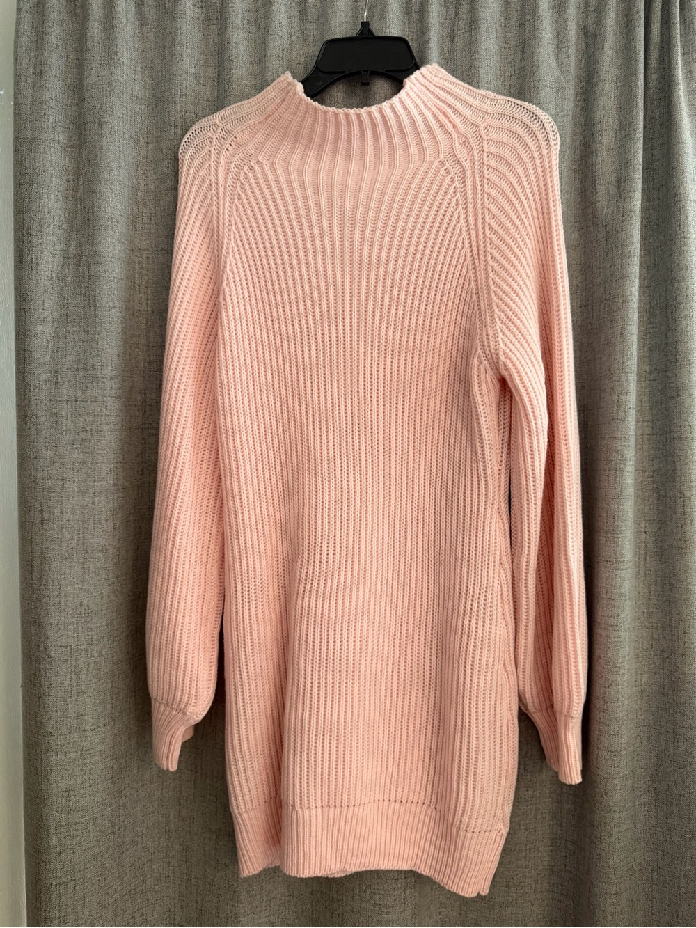 Women’s Soft Pink Ribbed Knit Sweater Dress